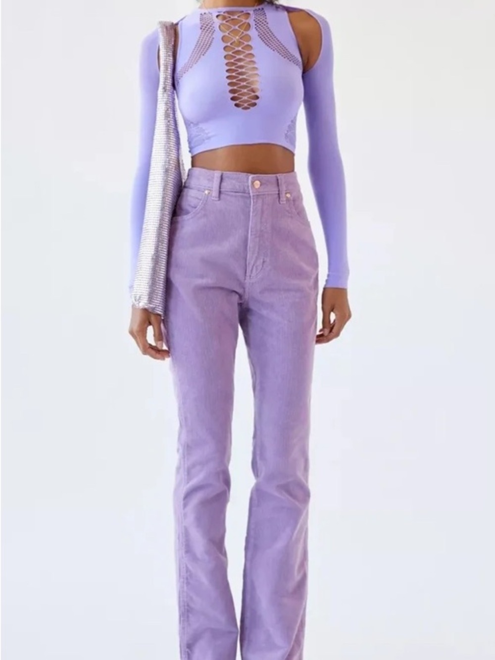 Wrangler Westward Corduroy Purple Bootcut Pants Urban Outfitters NWT - 24 X 32